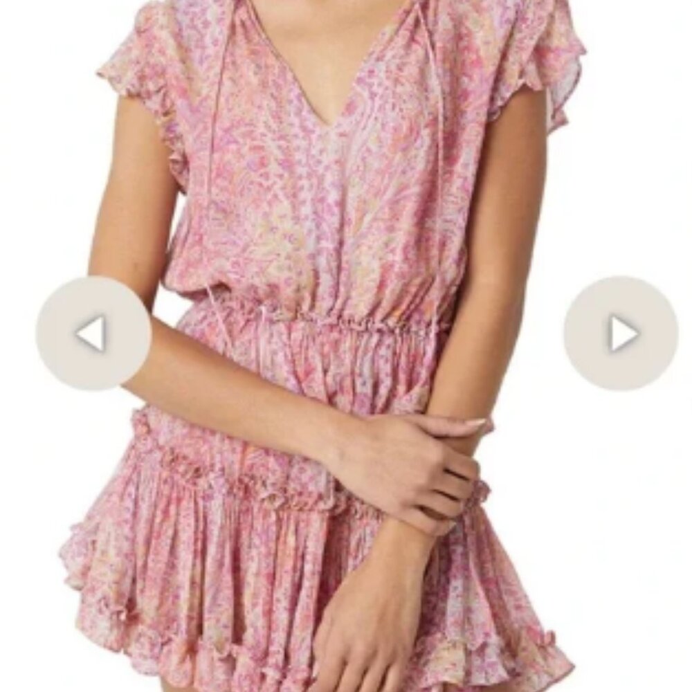 NWT, Misa Pink Tiered Mini Dress, Size L